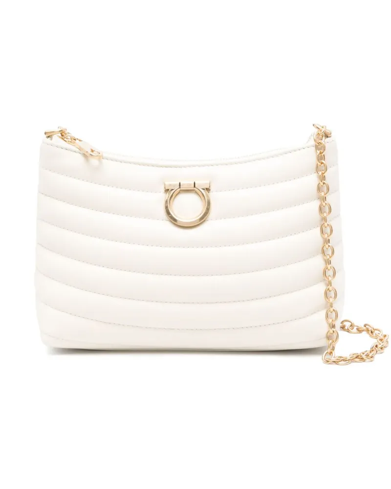 Ferragamo Schultertasche mit Gancini-Schild - Nude Nude