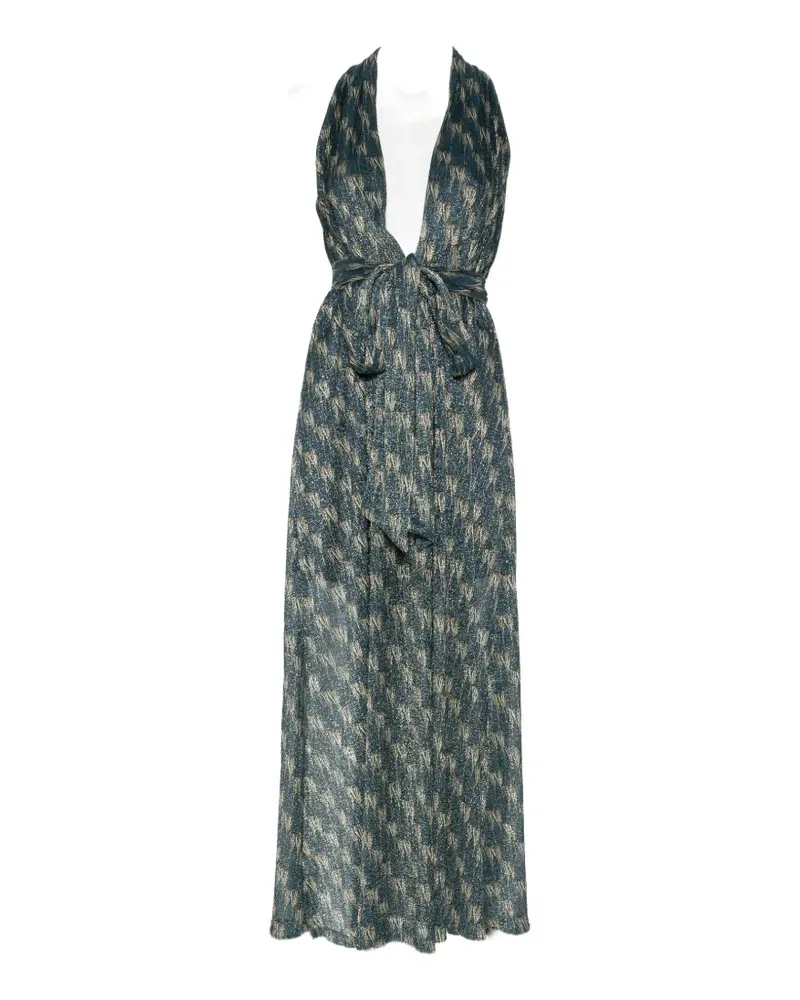SIYU printed V-neck maxi dress - Blau Blau