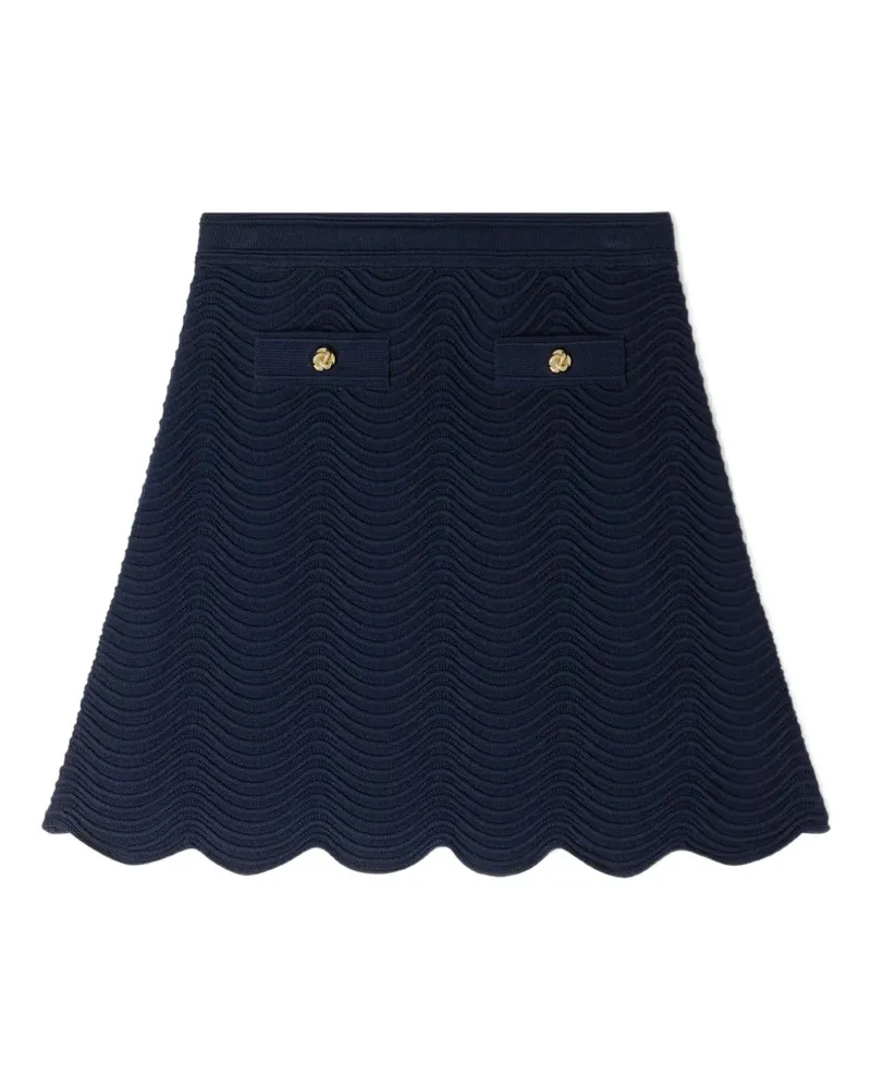 Sandro Minirock mit Wellensaum - Blau Blau