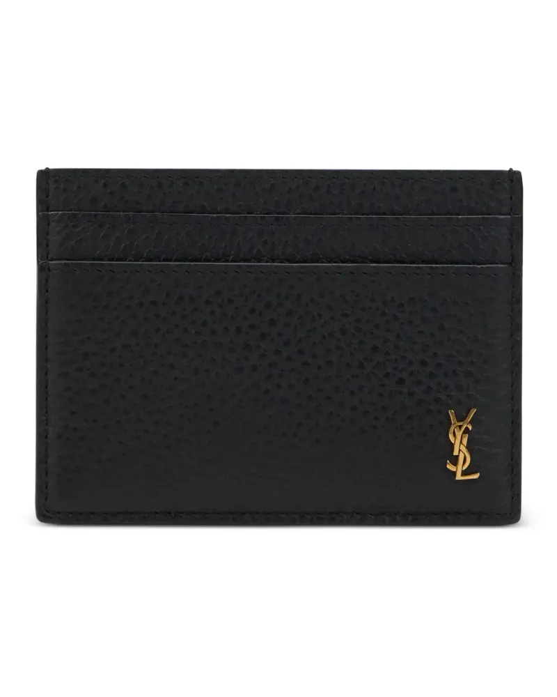 Saint Laurent Cassandre leather cardholder - Schwarz Schwarz