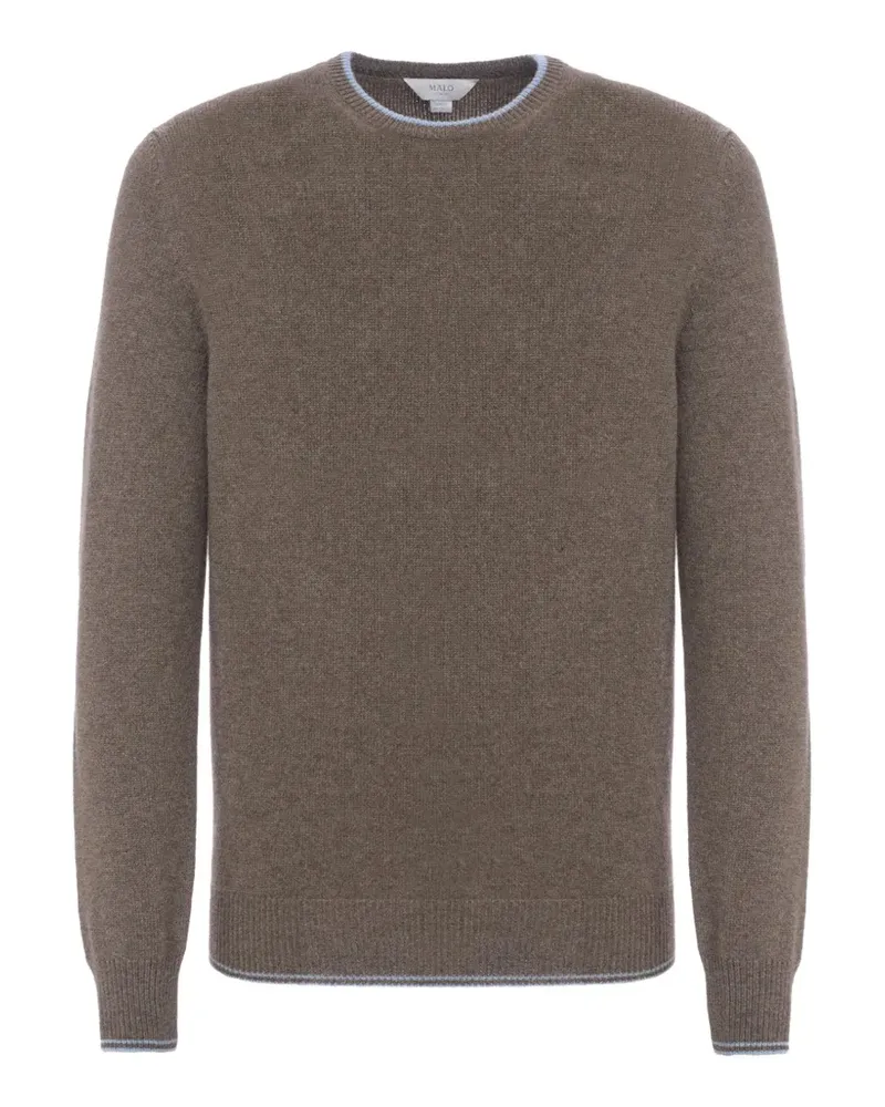 Malo contrast-trim crew-neck sweater - Braun Braun