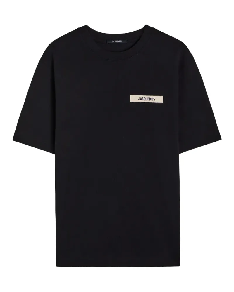 Jacquemus T-Shirt mit Logo-Patch - Schwarz Schwarz