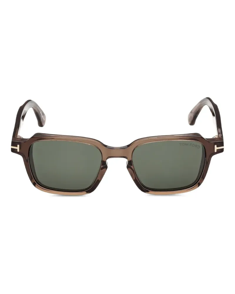 Tom Ford T-logo square-frame sunglasses - Braun Braun