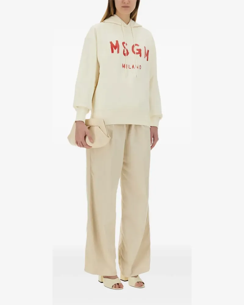 MSGM Hoodie mit Logo-Print - Nude Nude