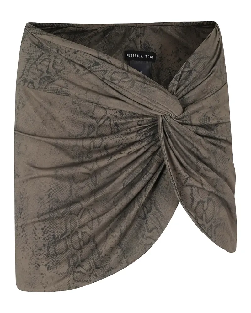 Federica Tosi snake-print knotted skirt - Grün Grün