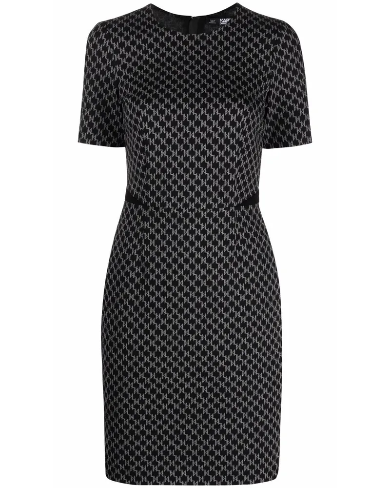 Karl Lagerfeld Kleid mit Monogramm - Schwarz Schwarz