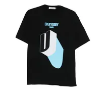 graphic-print T-shirt - Schwarz