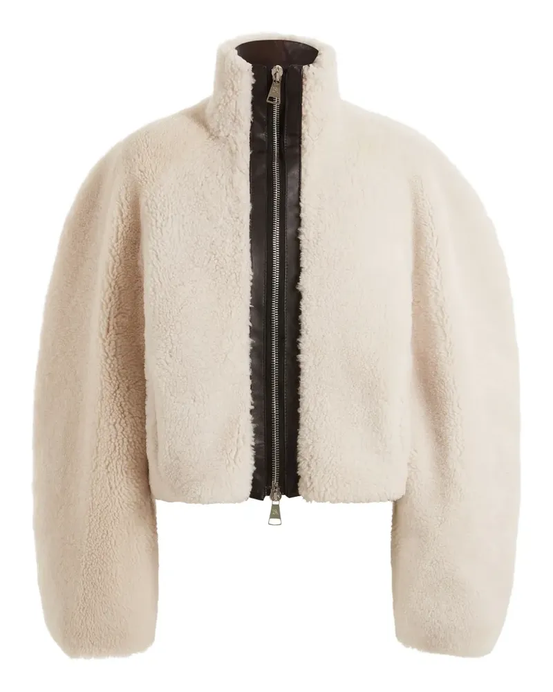 16ARLINGTON Nofre shearling zip jacket - Nude Nude