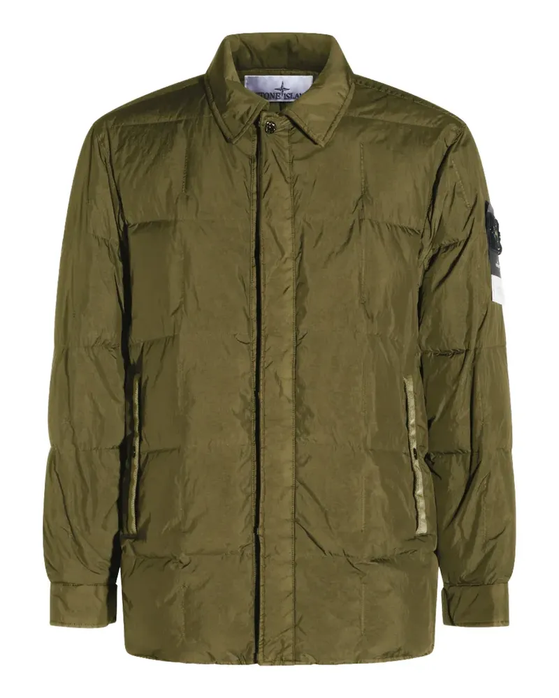 Stone Island Crinkle Reps NY Steppmantel - Grün Grün