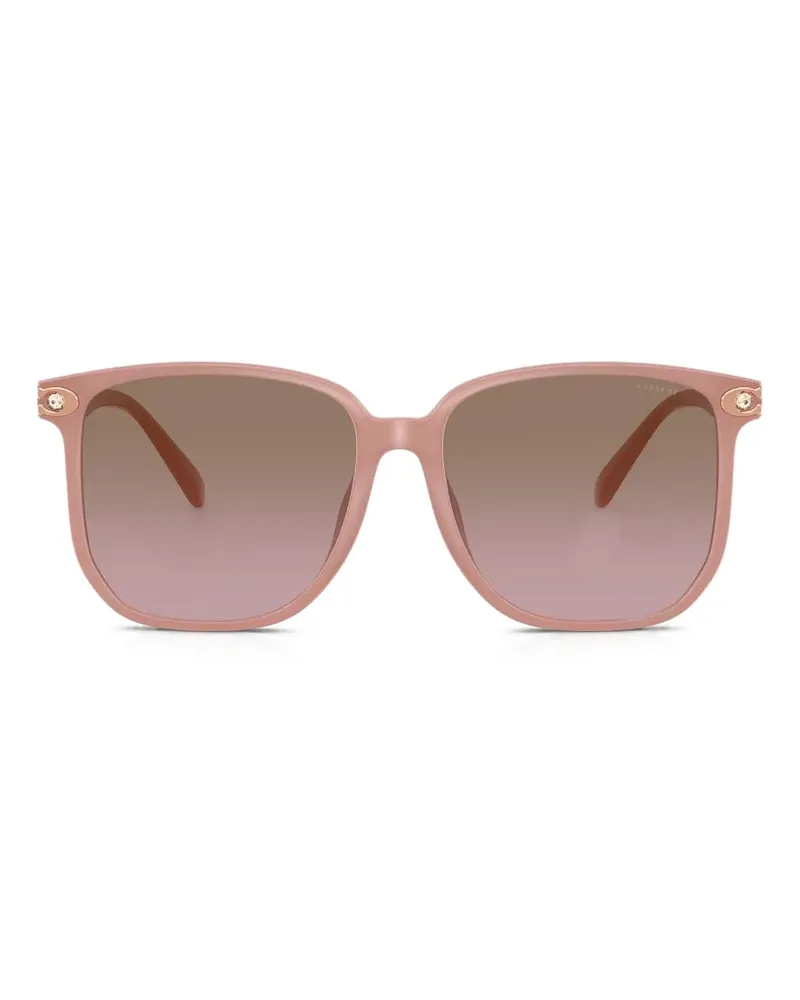 Coach logo-detail square-frame sunglasses - Rosa Rosa