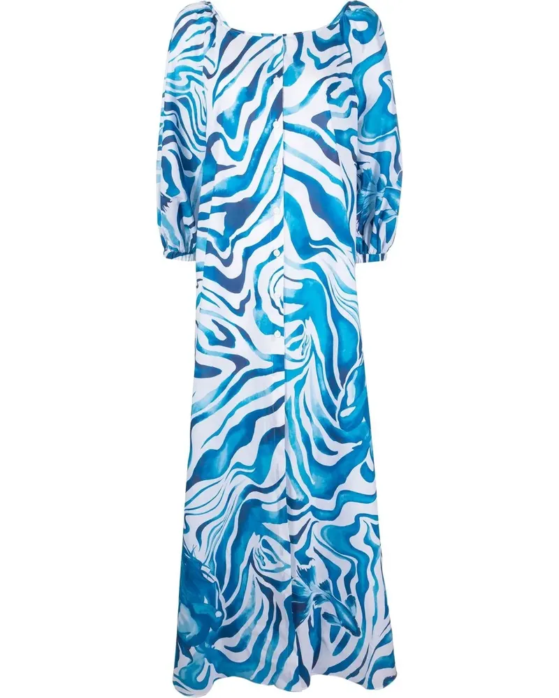 Alberta Ferretti Kleid mit abstraktem Print - Blau Blau