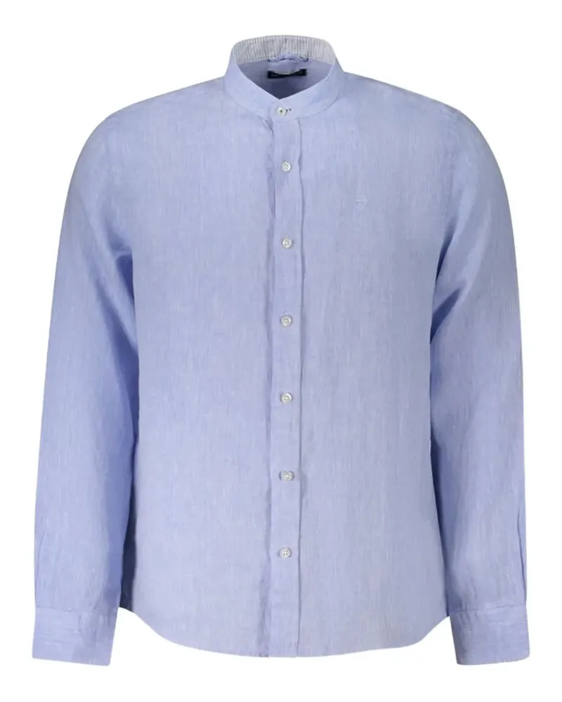 North Sails band-collar linen shirt - Blau Blau