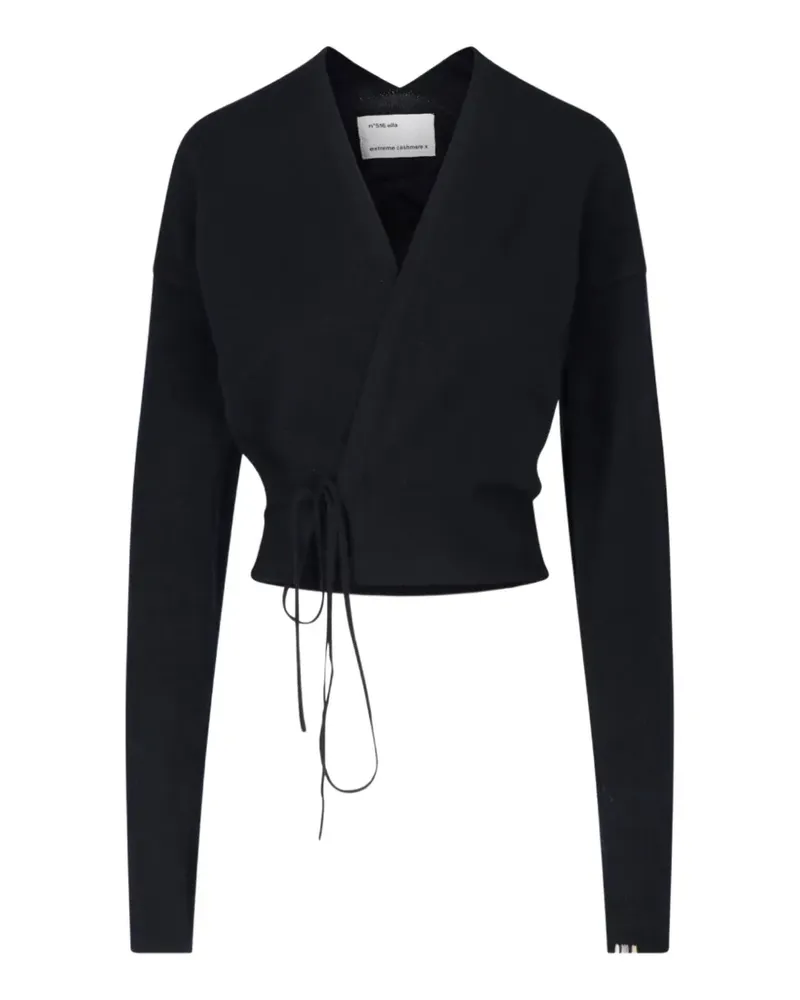 extreme cashmere Gewickelter Ella Cardigan - Schwarz Schwarz