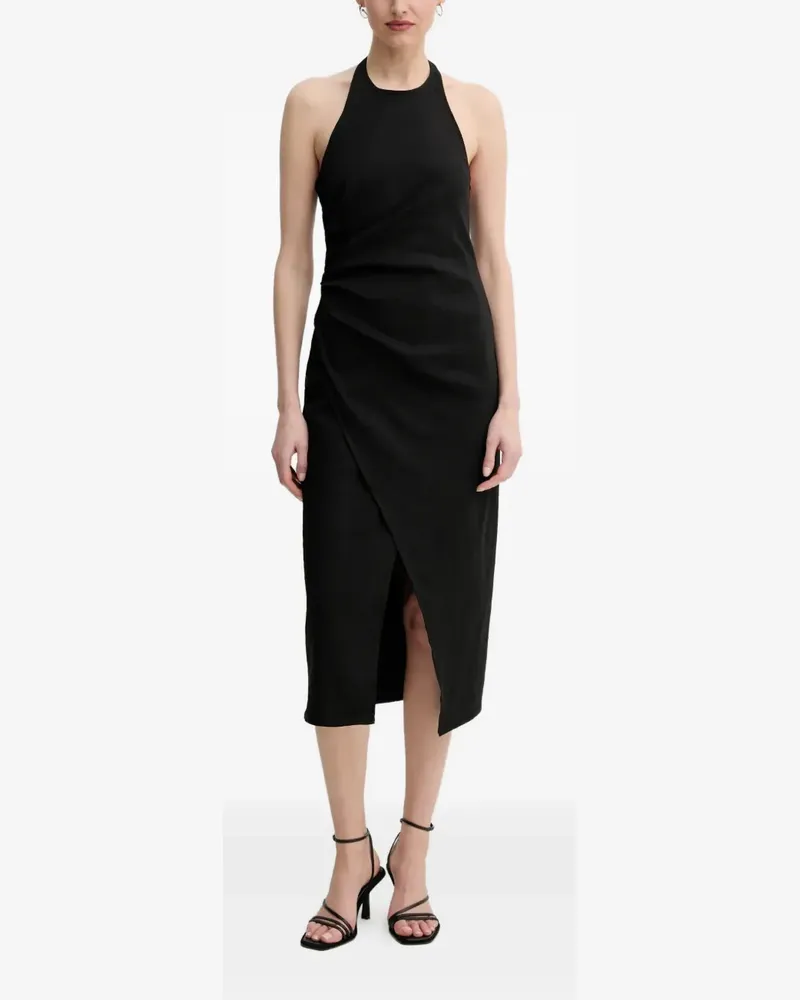 A.L.C. halterneck draped midi dress - Schwarz Schwarz