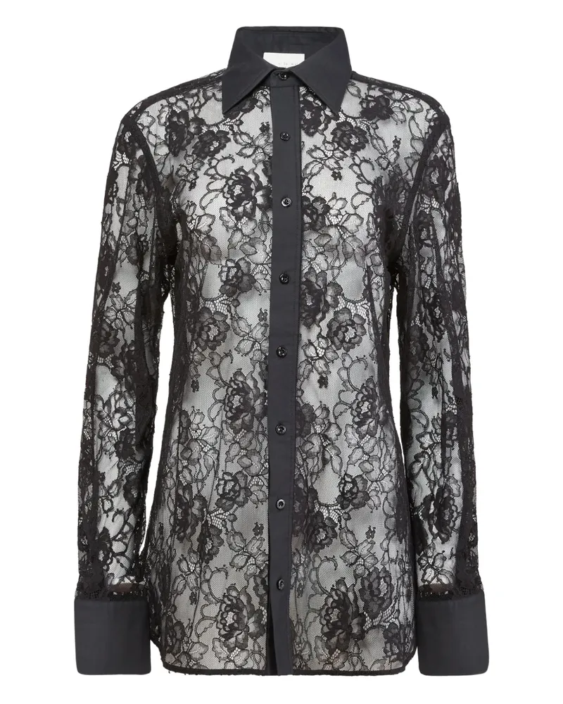 Fleur Du Mal Juliet lace button shirt - Schwarz Schwarz