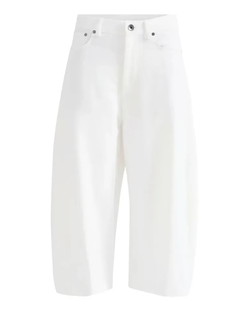 Brunello Cucinelli Cropped-Hose aus Baumwolle und Leinen - Weiß Weiß