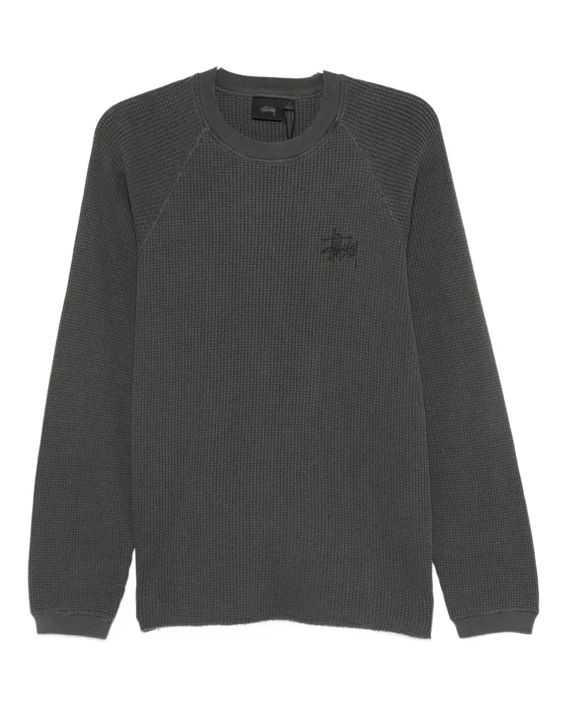 Stüssy Sweatshirt mit Waffelstrick-Muster - Schwarz Schwarz