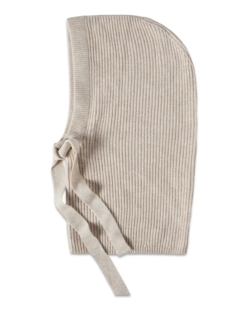 Brunello Cucinelli Balaklava aus Kaschmir mit englischer Rippung - Nude Nude