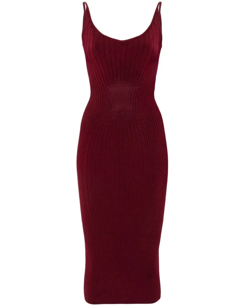 Thierry Mugler Ärmelloses Strick-Midikleid - Rot Rot