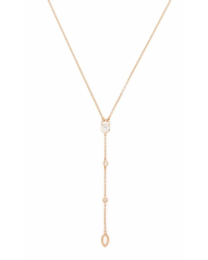 COURBET 18kt recycelte CO Rotgoldhalskette mit synthetischem Diamanten - Rosa Rosa