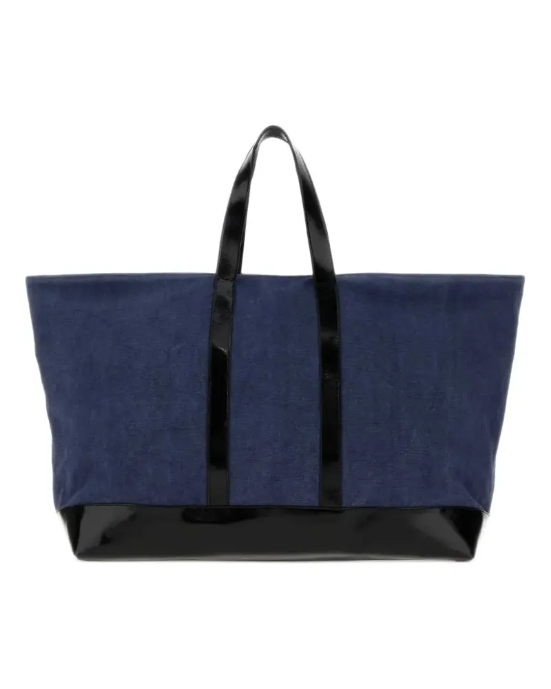 GIMAGUAS big canvas leather-trim tote bag - Blau Blau