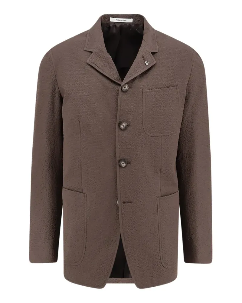Tagliatore Torrent textured single-breasted blazer - Braun Braun