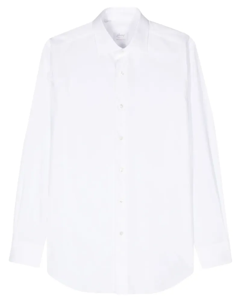 Brioni Hemd aus Popeline - Weiß Weiß