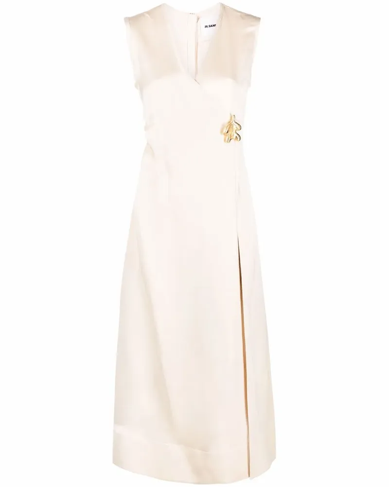 Jil Sander Seidenkleid im Wickelstil - Nude Nude