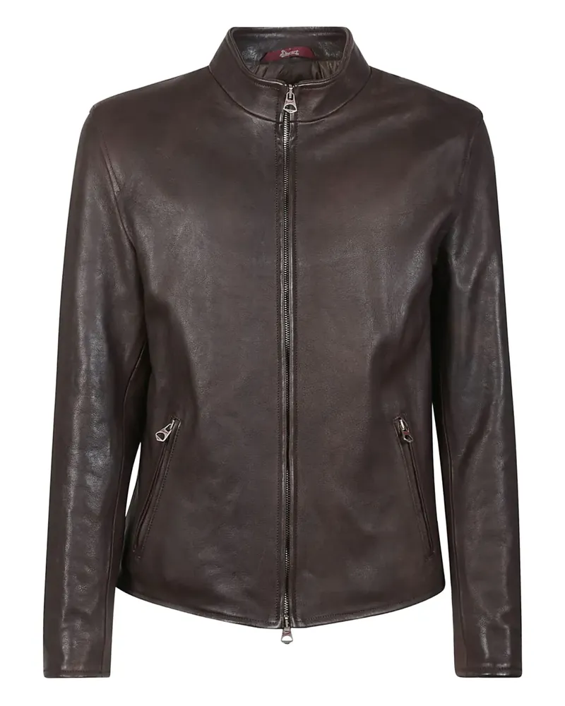 Stewart zip-fastening leather jacket - Braun Braun
