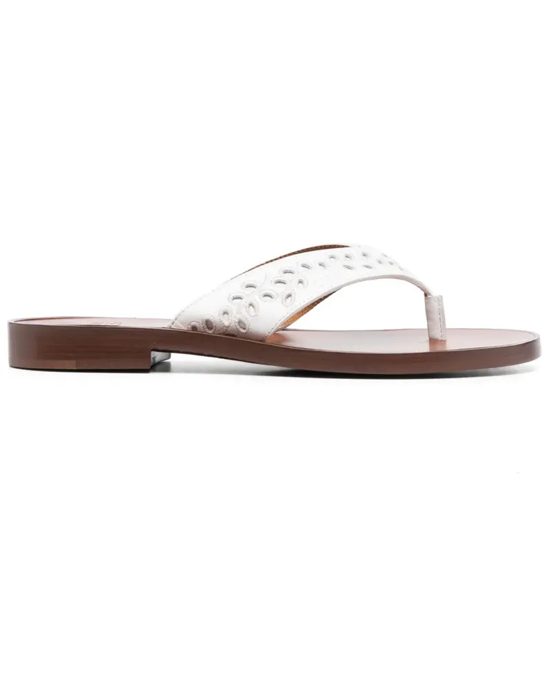 Chloé Bestickte Flip-Flops - Weiß Weiß