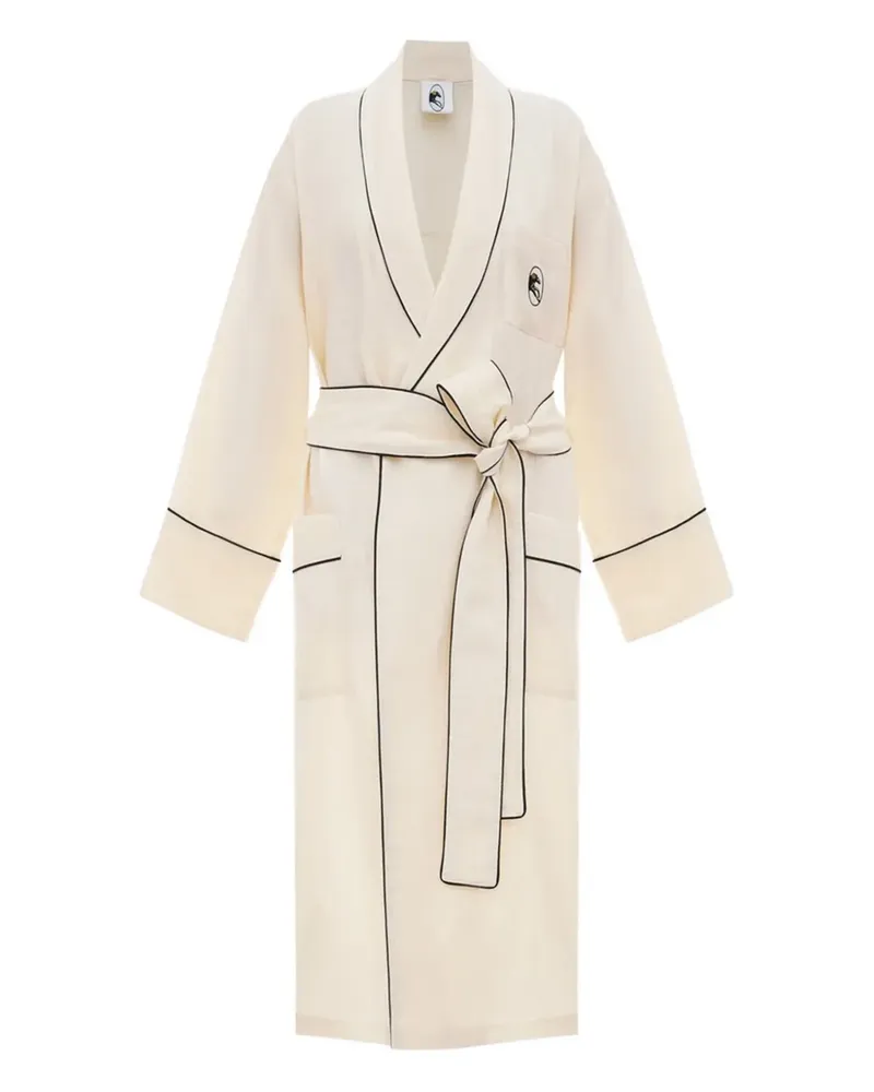 SLEEPER Paros piped robe - Nude Nude
