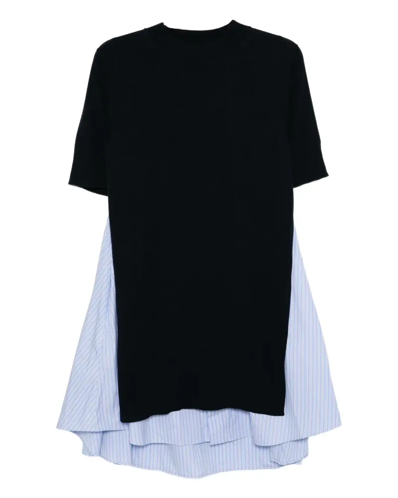 Sacai Kleid mit Popeline-Patch - Blau Blau