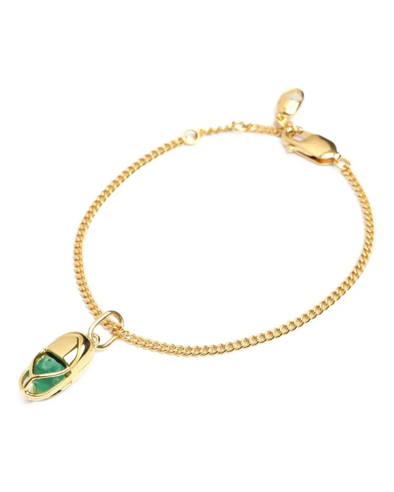 CAPSULE ELEVEN Goldfarbene Halskette mit Käferanhänger Gold