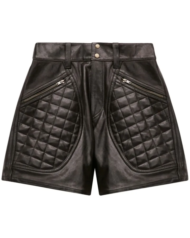 Isabel Marant Candice Shorts aus Leder - Schwarz Schwarz