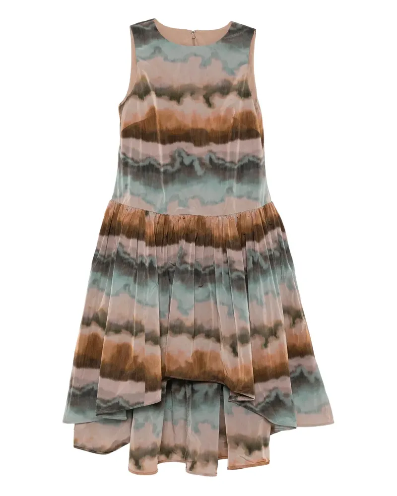 Amsale printed taffeta dress - Nude Nude