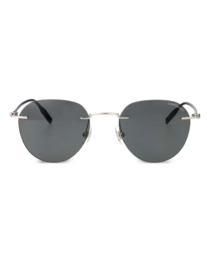 Montblanc Sonnenbrille mit rundem Gestell - Schwarz Schwarz