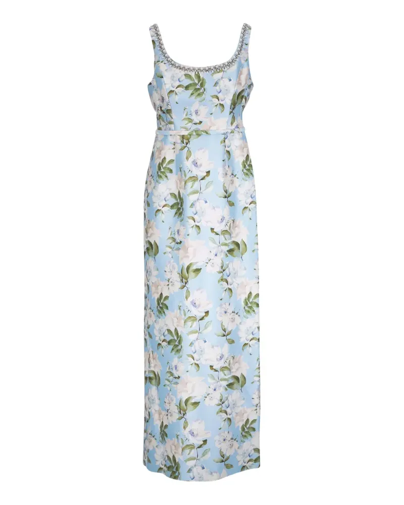 Sachin & Babi floral-print crystal-embellished dress - Blau Blau