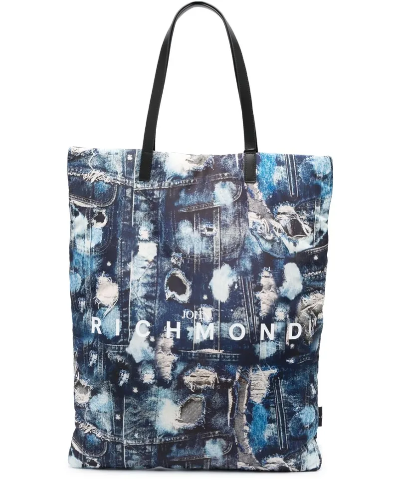 John Richmond Shopper in Distressed-Optik Blau