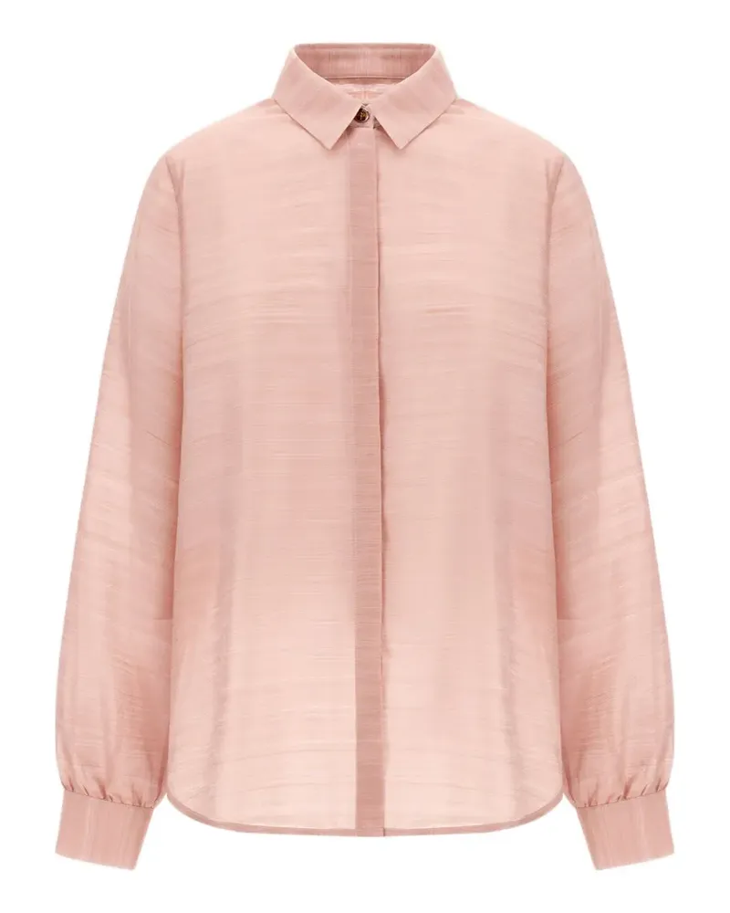 Herno Gestreiftes Hemd aus Seiden-Jacquard - Rosa Rosa