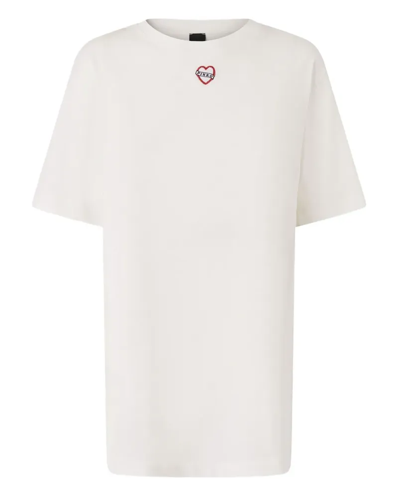 Pinko T-Shirt mit Logo-Stickerei - Weiß Weiß
