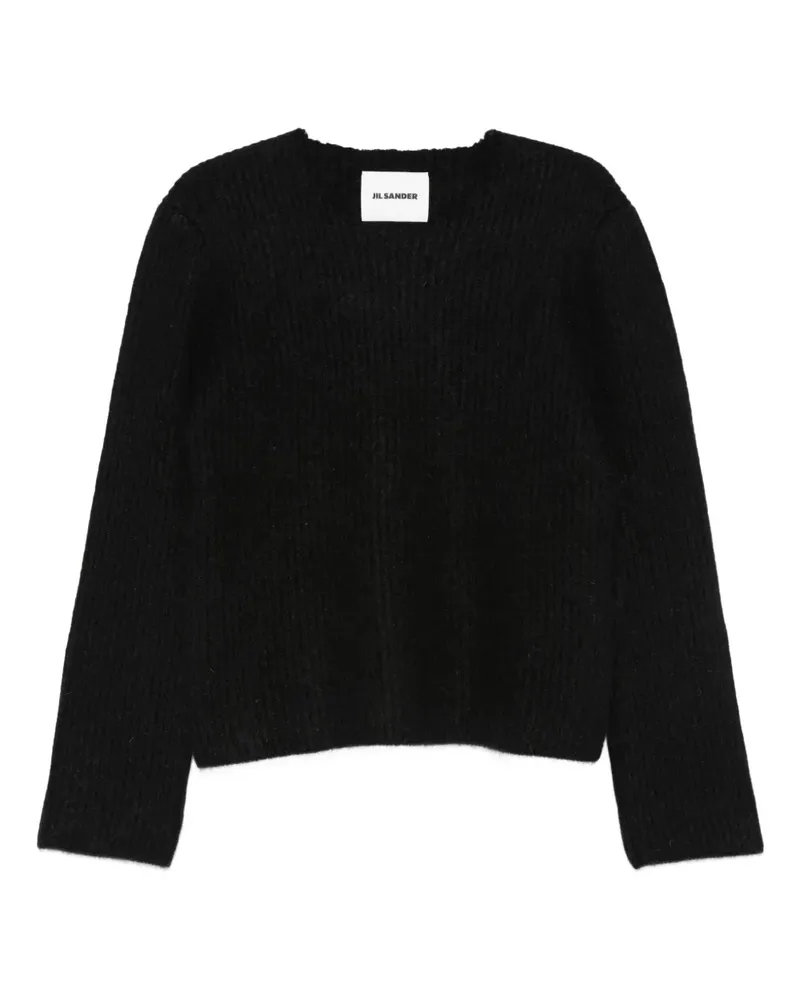 Jil Sander Gerippter Pullover - Schwarz Schwarz