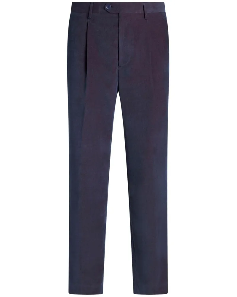 Etro Klassische Samthose - Blau Blau