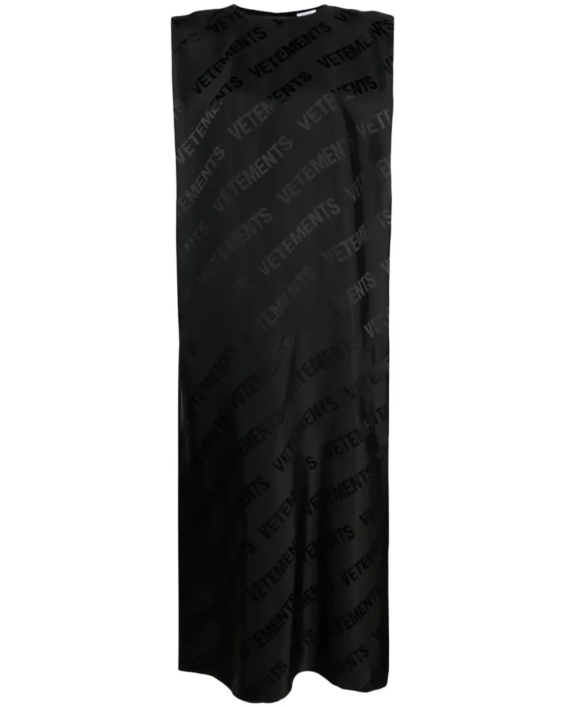 VETEMENTS Ärmelloses Kleid mit Logo-Print - Schwarz Schwarz