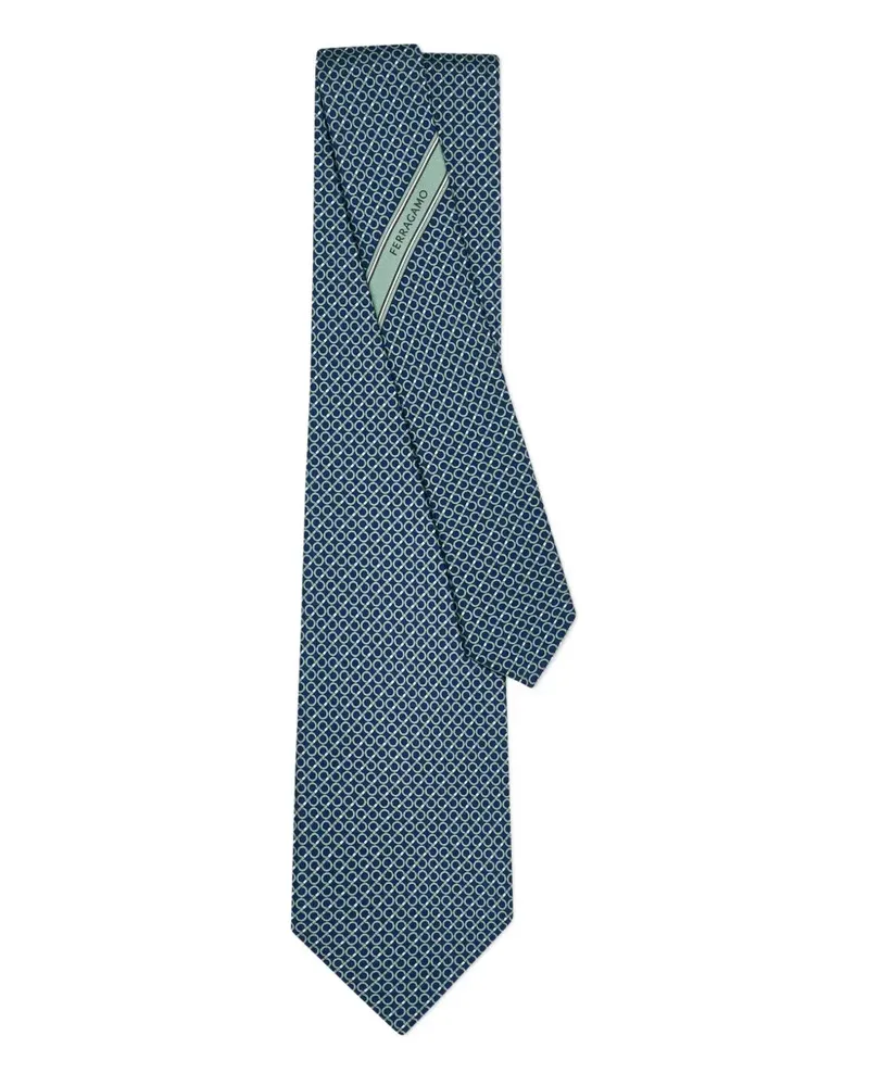 Ferragamo Seidenkrawatte mit Print - Blau Blau