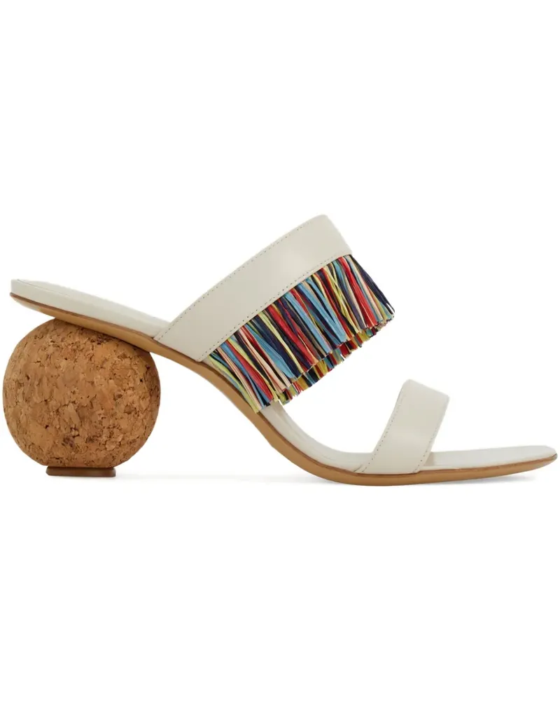 Ferragamo Sandalen mit Fransen 75mm - Weiß Weiß