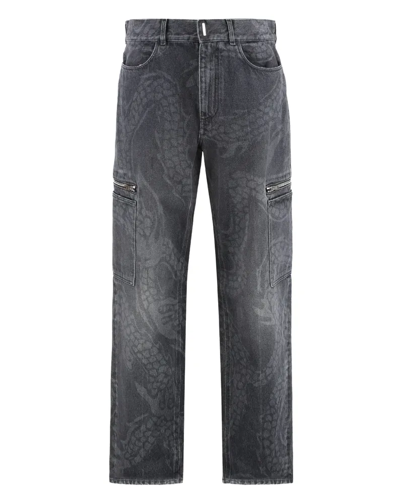 Givenchy Cargo-Jeans mit Drachen-Print - Grau Grau