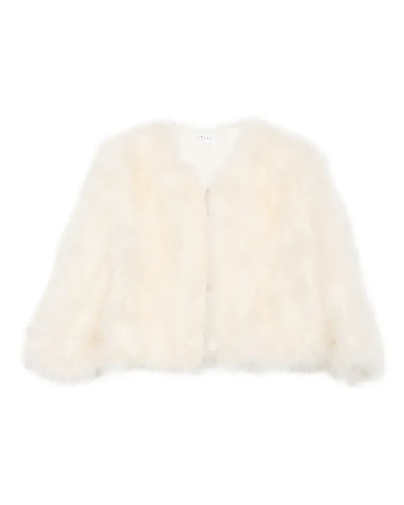 Liska feather-embellished jacket - Nude Nude