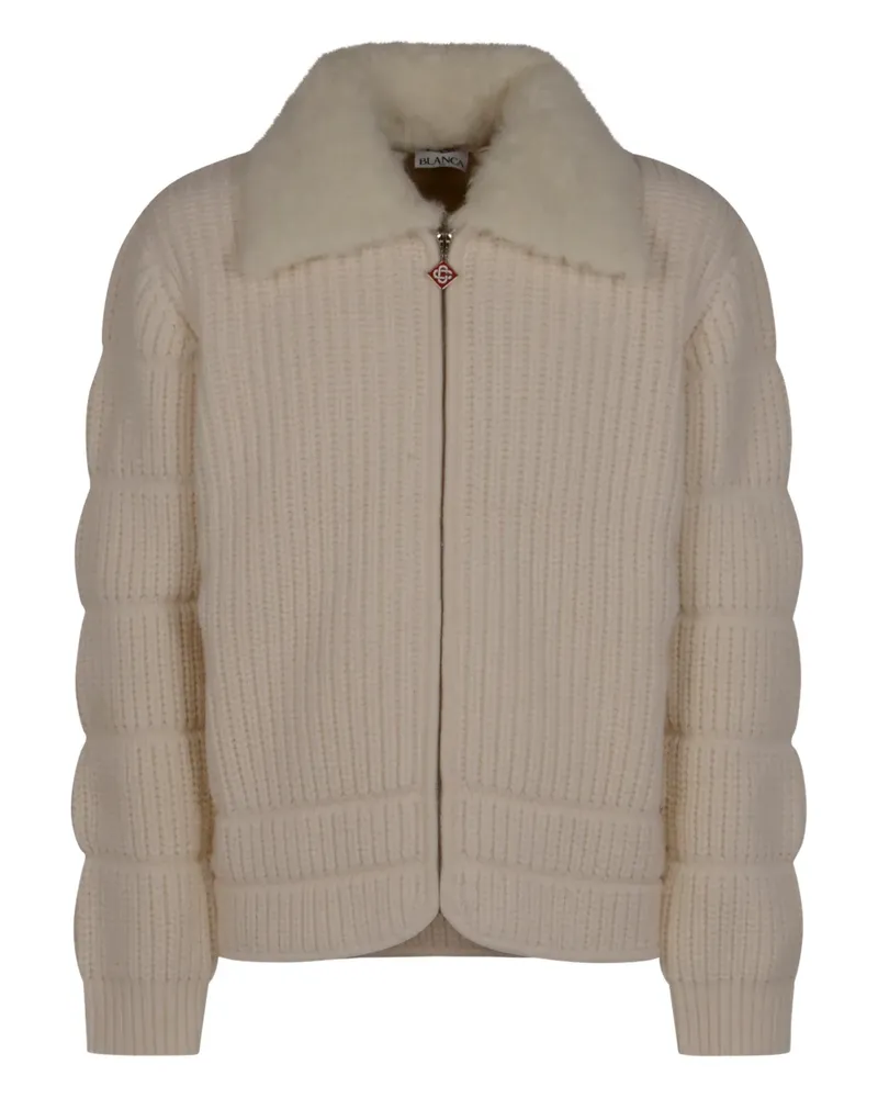 Casablanca Paris Gerippter Cardigan mit Reißverschluss - Nude Nude