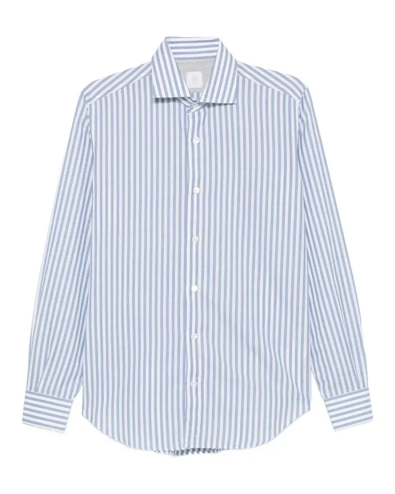 Eleventy vertical-stripe spread-collar shirt - Weiß Weiß