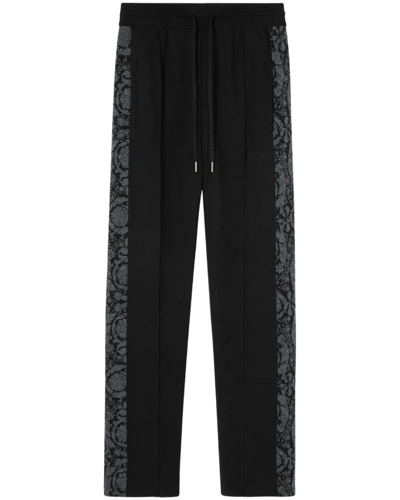 Versace Gerade Barocco Hose - Schwarz Schwarz